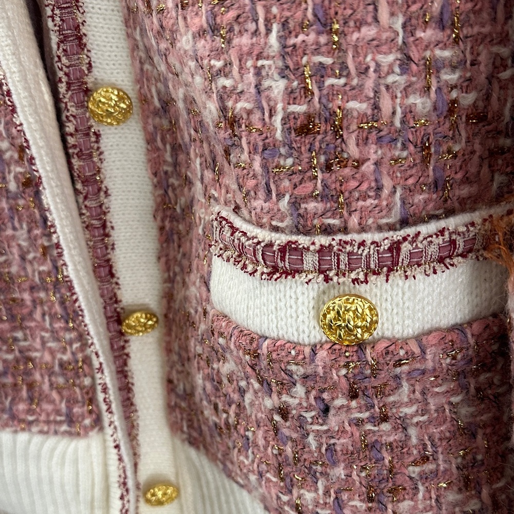 Anthropologie Maeve Tweed Lurex Coatigan - Picture 4 of 6